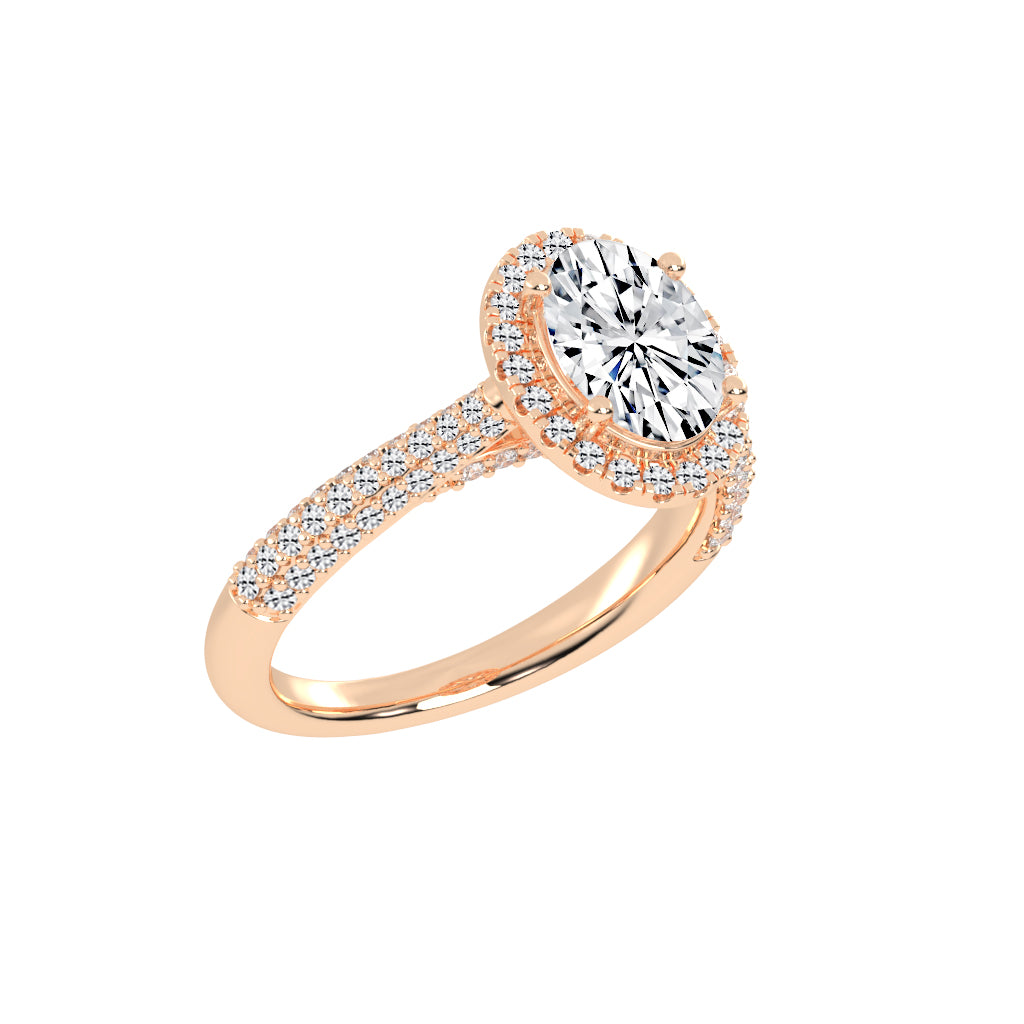 Halistar Oval Shape Halo Lab Diamond Ring