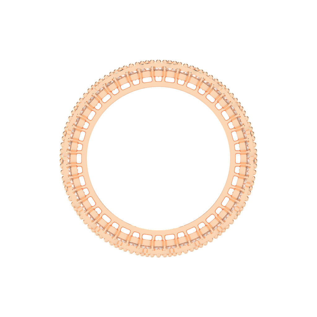 Valenne Three Row Round Cut Lab Diamond Ring