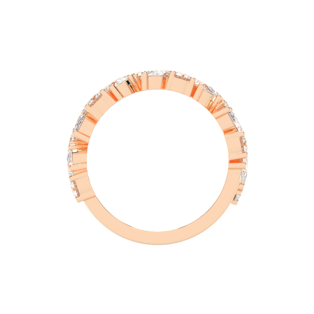 Vespera Three Prong Pear & Round Cut Eternity Diamond Ring