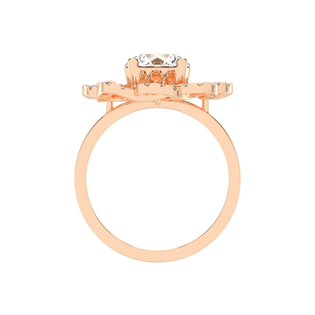 Veloretta Four Prong Round Lab Diamond Ring