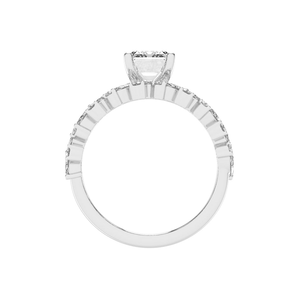 Diamora Bezel Emerald Cut Classic Lab Diamond Ring