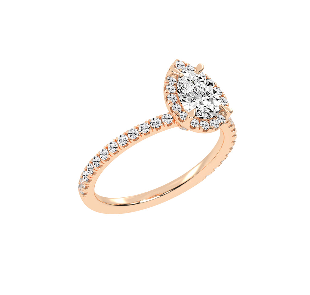 Lumihalo Pear Shape Halo Lab Diamond Ring