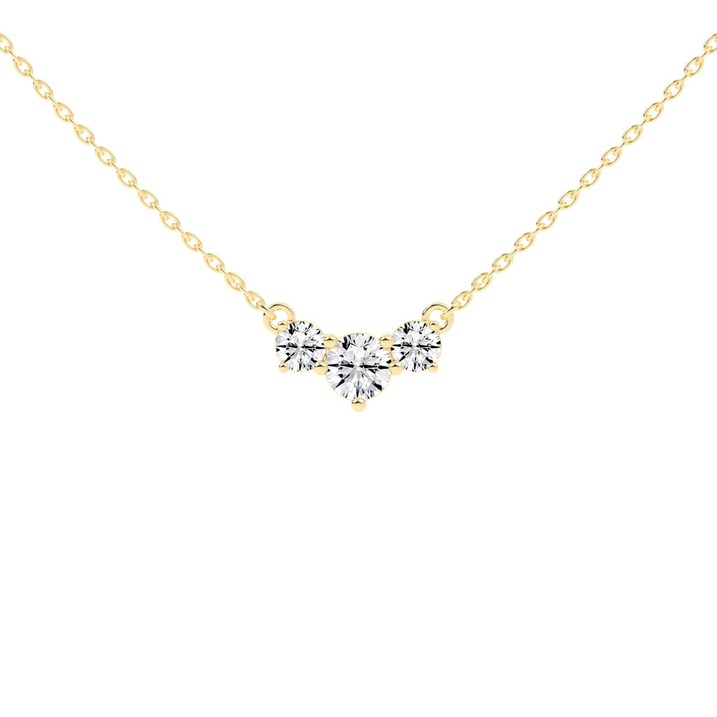 Katia 3.5Ct Three Stone Round Cut Fancy Lab Diamond Pendant