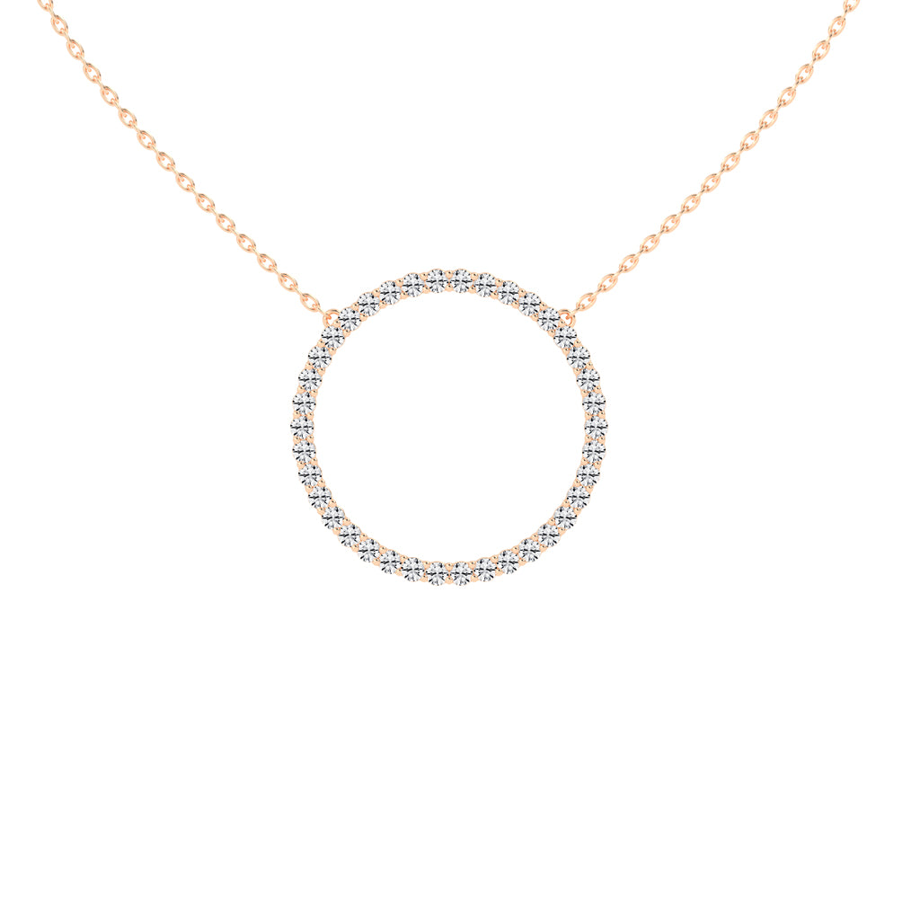 Giselle 4Ct Open Circle Round Cut Fancy Lab Diamond Pendant