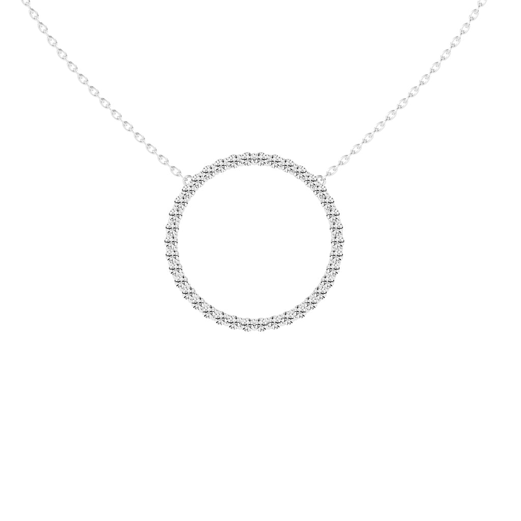 Giselle 4Ct Open Circle Round Cut Fancy Lab Diamond Pendant