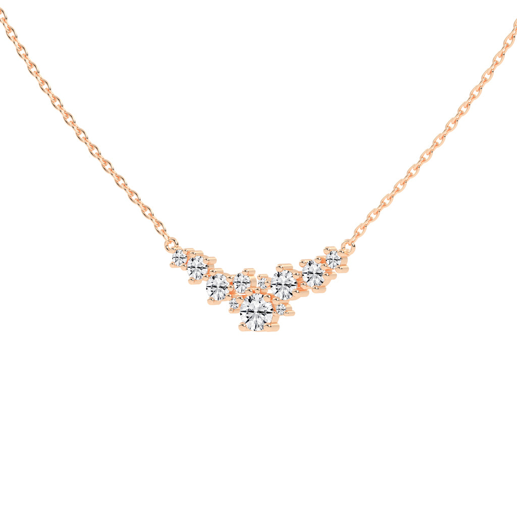 Aureole 3Ct Round Cut Fancy Lab Diamond Pendant