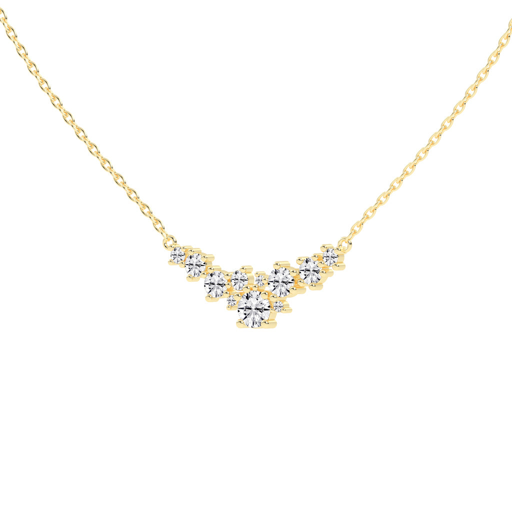 Aureole 3Ct Round Cut Fancy Lab Diamond Pendant