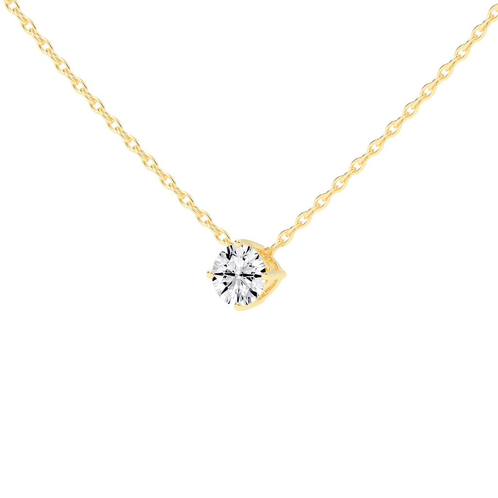2Ct Round Shape Rose Gold Solitaire Pendants