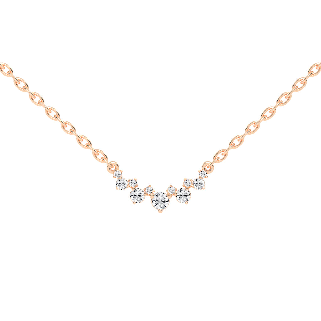 Breeze Graduated Cluster Round Cut Delicate Lab Diamond Pendant
