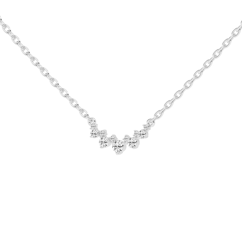 Breeze Graduated Cluster Round Cut Delicate Lab Diamond Pendant