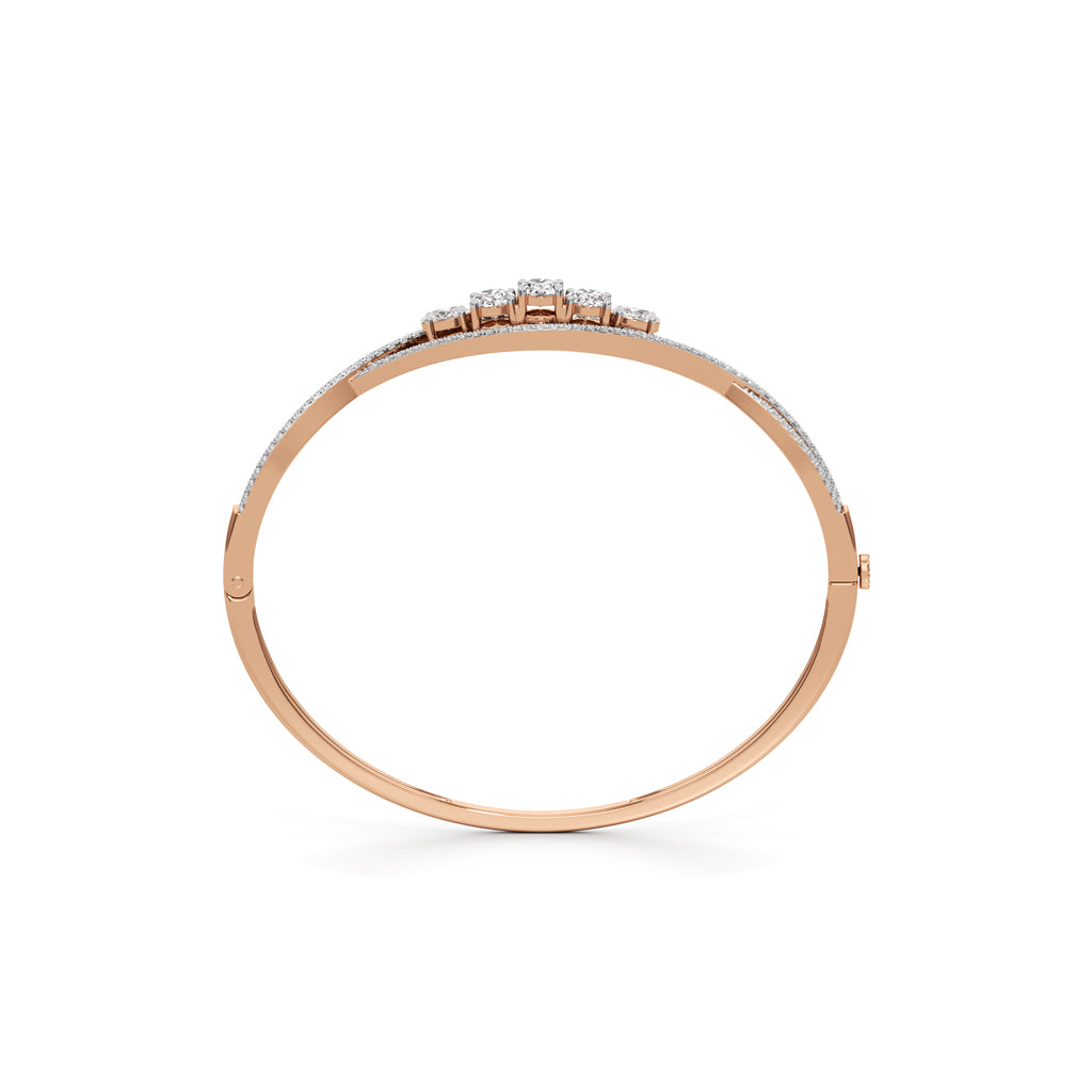 Nessa 2.25Ct Criss-Cross Oval Cut Kada Bracelet