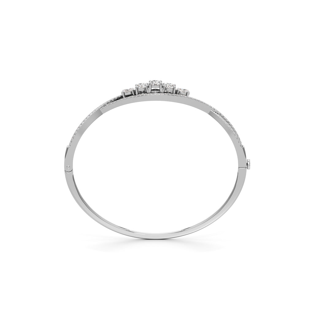 Nessa 2.25Ct Criss-Cross Oval Cut Kada Bracelet
