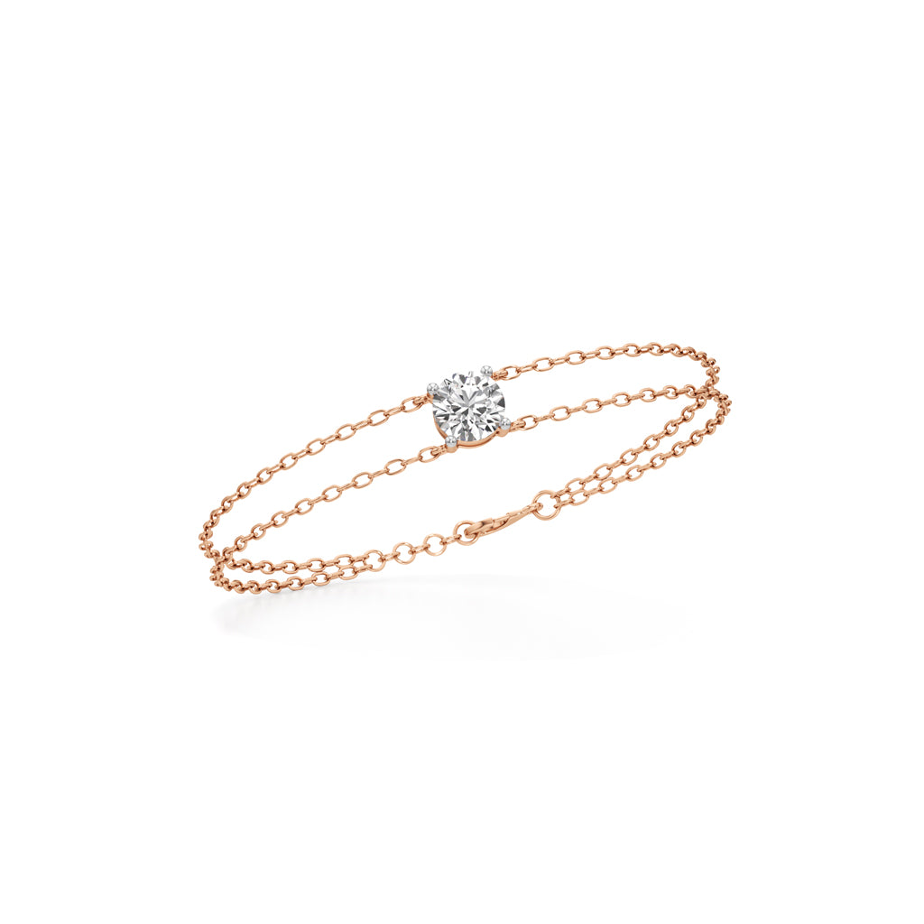 Faela 2Ct Round Cut Double Chain Bracelet