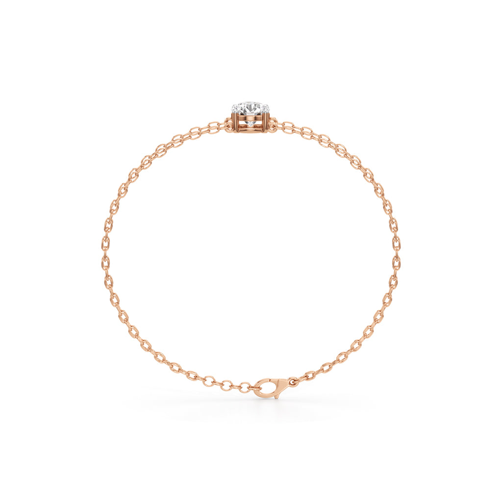 Faela 2Ct Round Cut Double Chain Bracelet