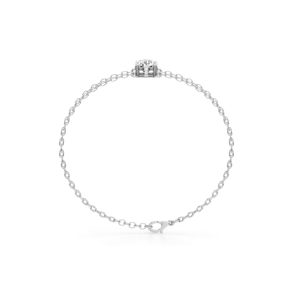 Faela 2Ct Round Cut Double Chain Bracelet