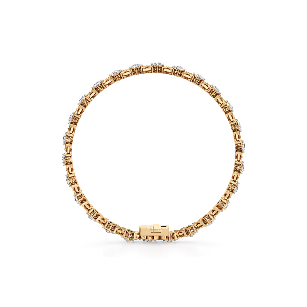 Celia 5Ct Floral Round Cut Fancy Bracelet