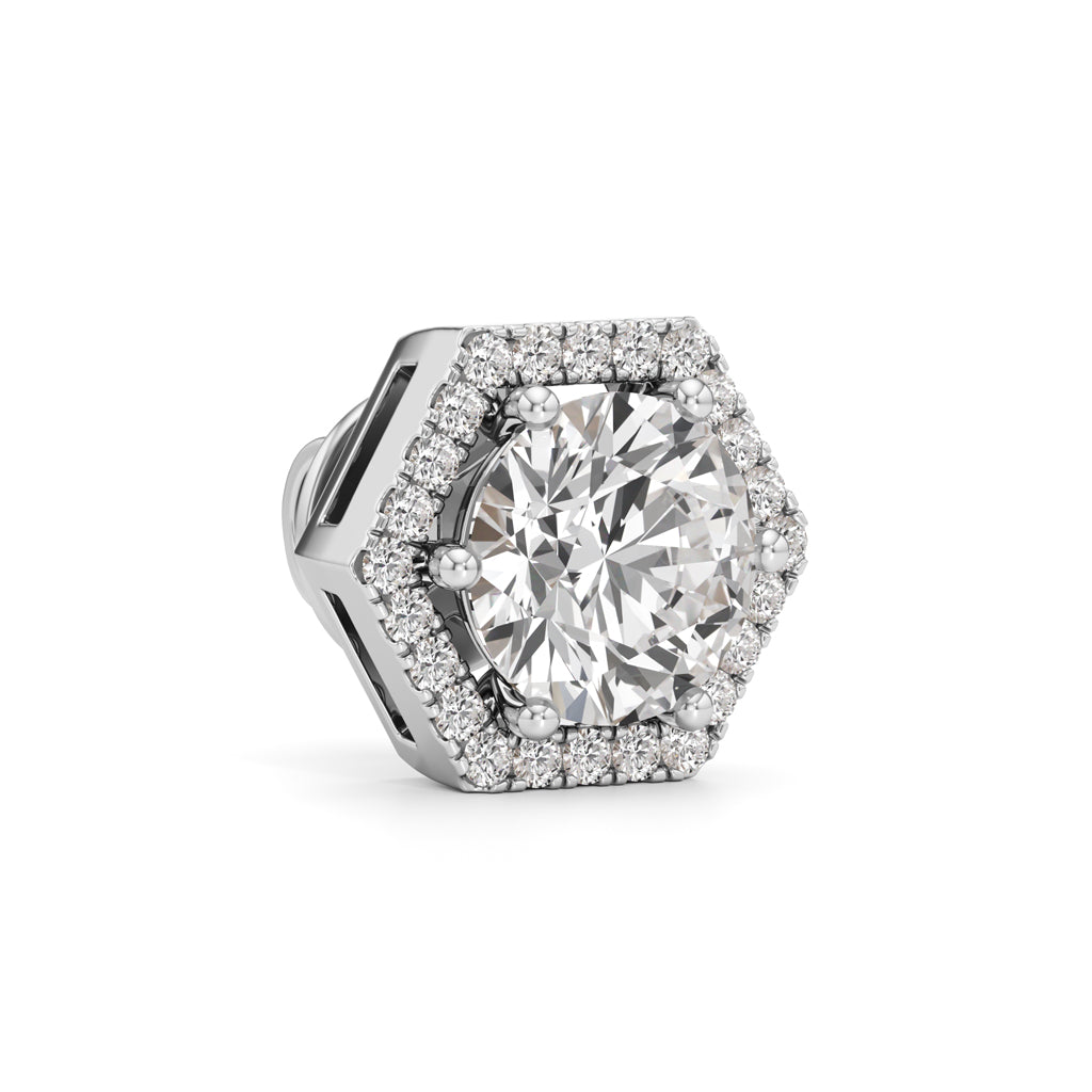 2.25Ct Round Shape Halo Studs Earrings