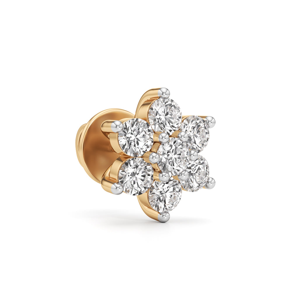 1.25Ct Round Shape Fancy Studs Earrings