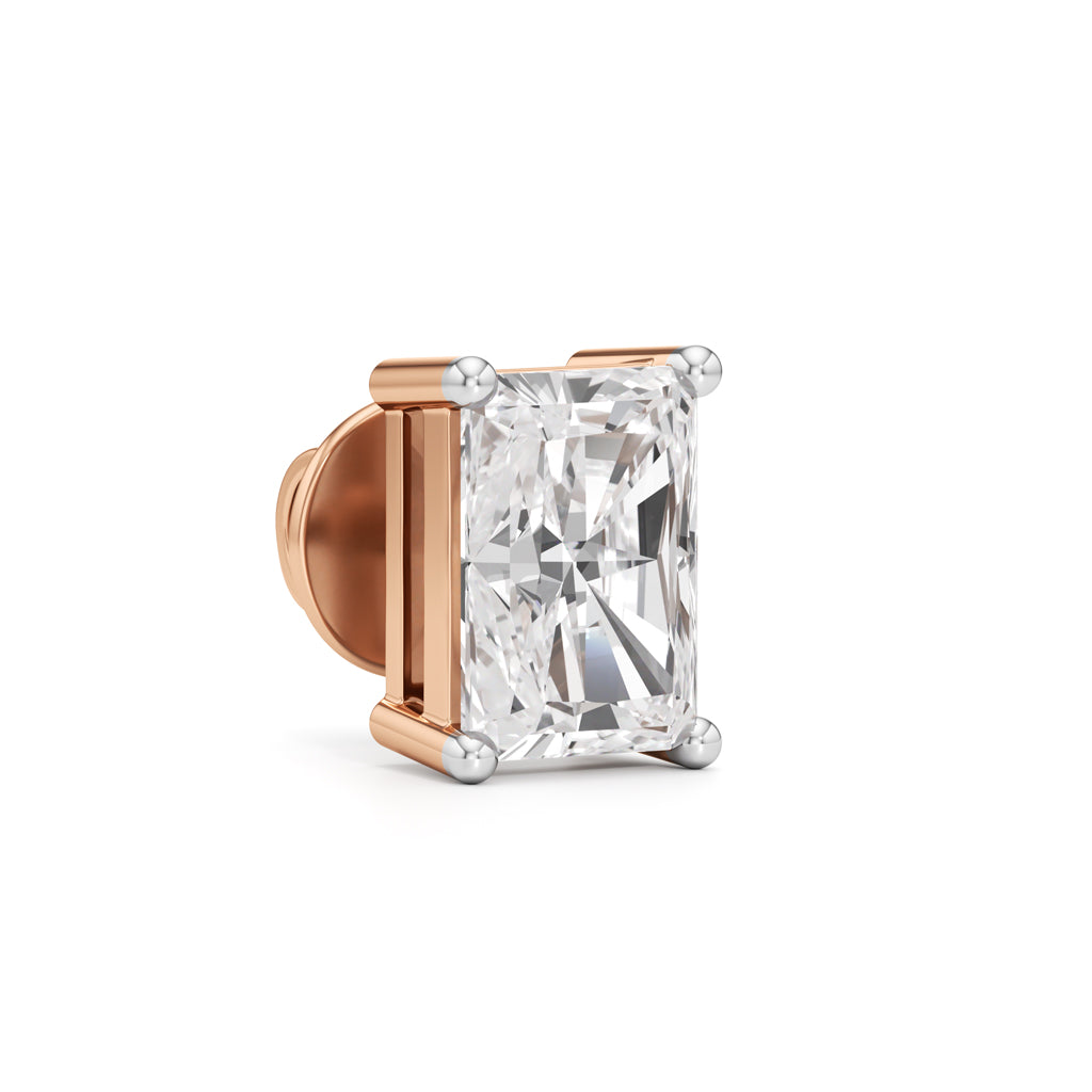 2.5Ct Radiant Shape Solitaire Studs Earrings