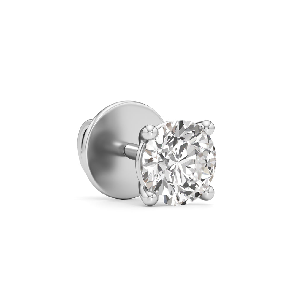 1Ct Round Shape Solitaire Studs Earrings