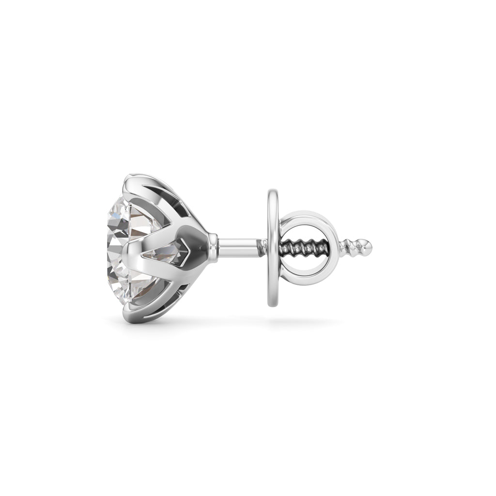 2Ct Round Shape Solitaire Studs Earrings