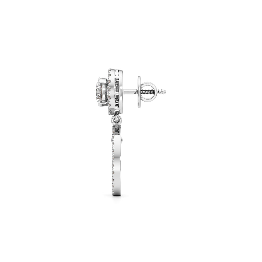 2.5Ct Round Shape Dangles Earrings