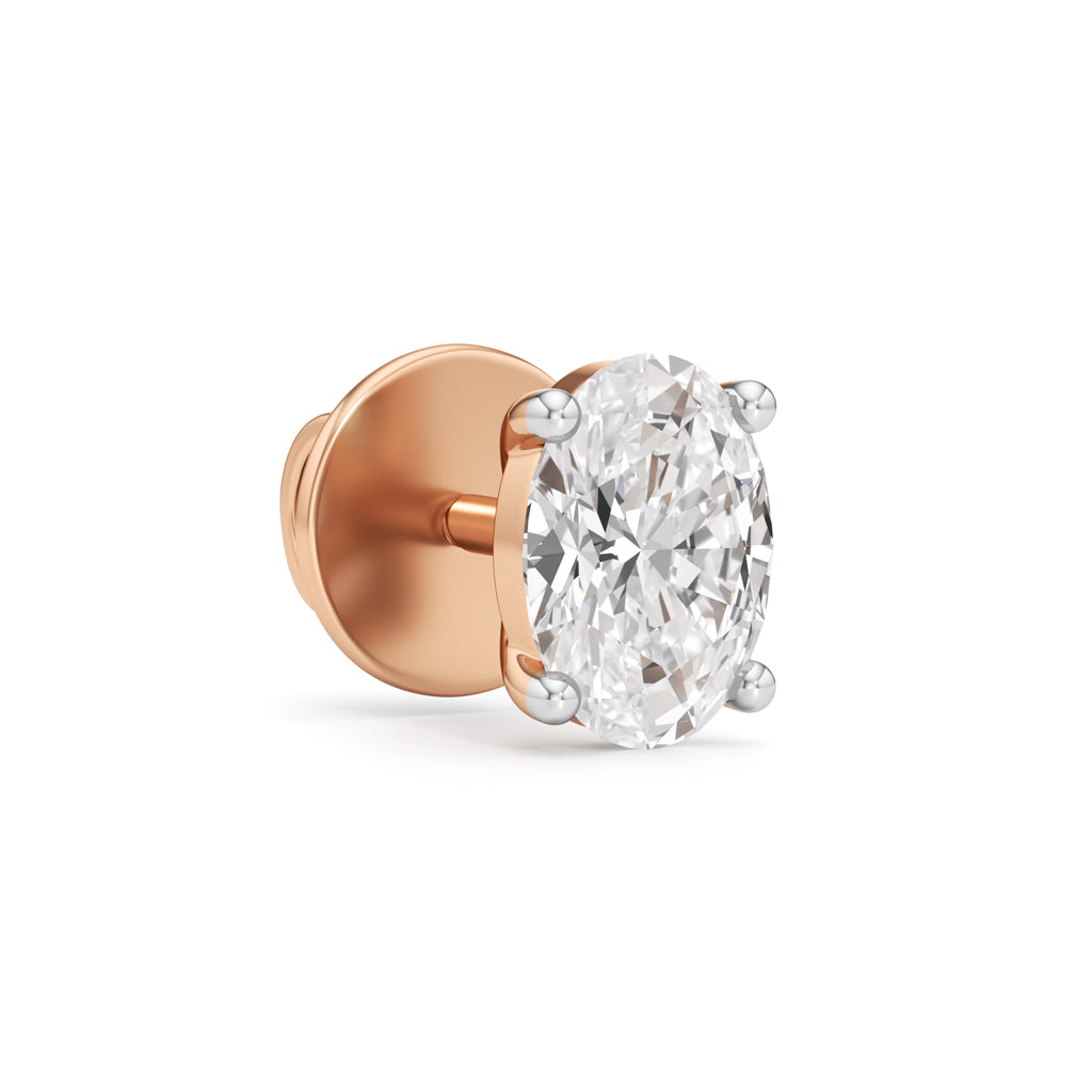 1Ct Oval Shape Solitaire Studs Earrings
