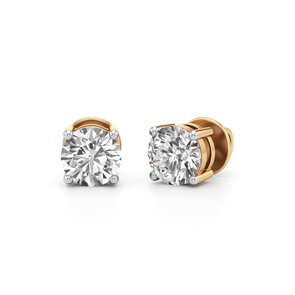 1.5Ct Round Shape Solitaire Studs Earrings