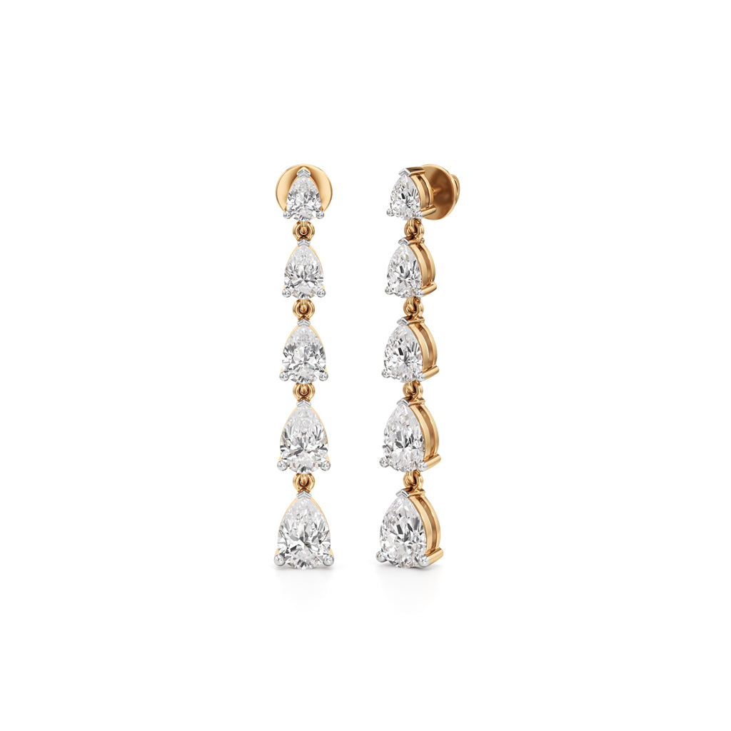 5.5Ct Pear Shape Dangles Earrings