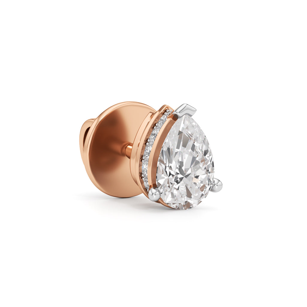 0.75Ct Pear Shape Solitaire Studs Earrings