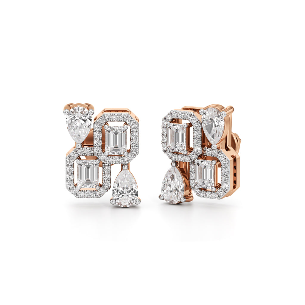 2.25Ct Round Shape Fancy Studs Earrings