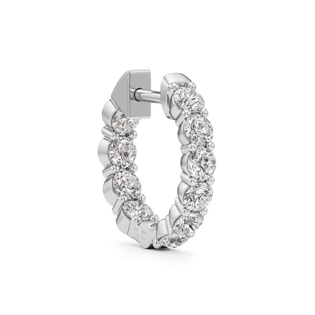 1.50Ct Round Shape Hoops Earrings