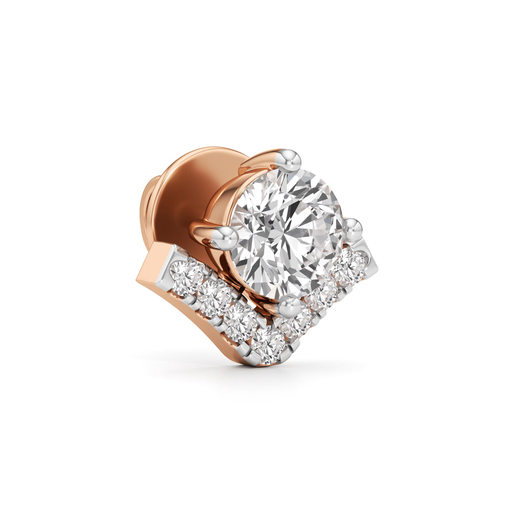 1Ct Round Shape Halo Studs Earrings