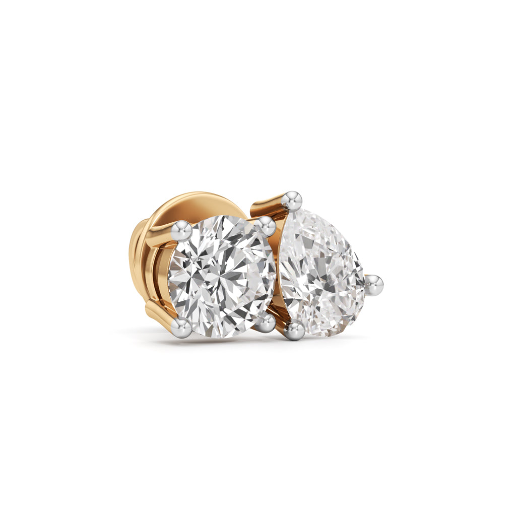 1.5Ct Pear Shape Solitaire Studs Earrings