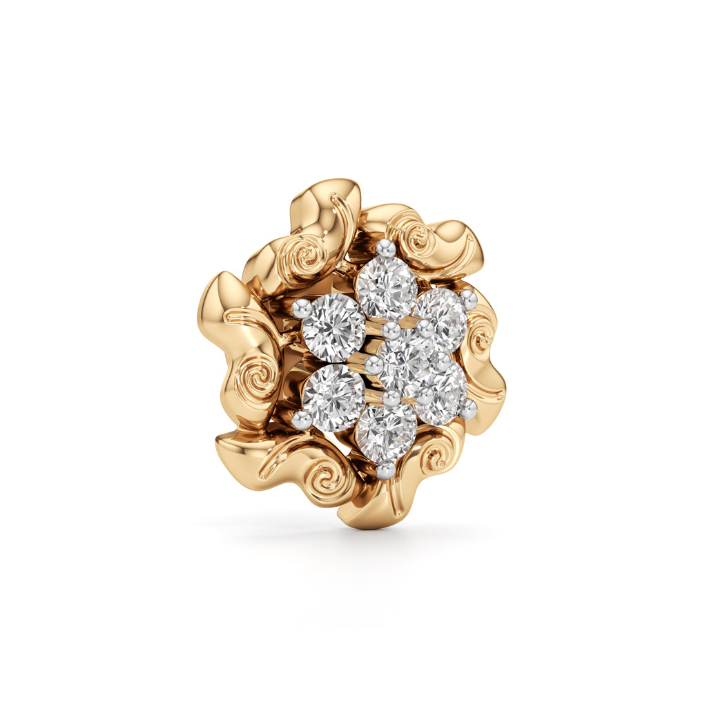 0.75Ct Round Shape Fancy Studs Earrings