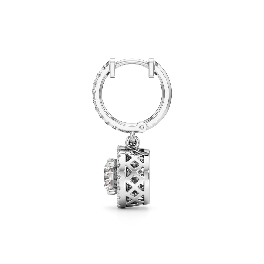 2Ct Round Shape Dangles Earrings
