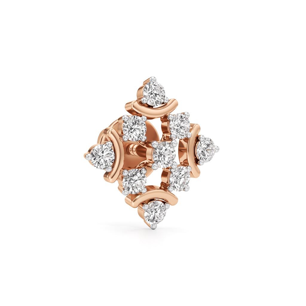 0.75Ct Round Shape Fancy Studs Earrings