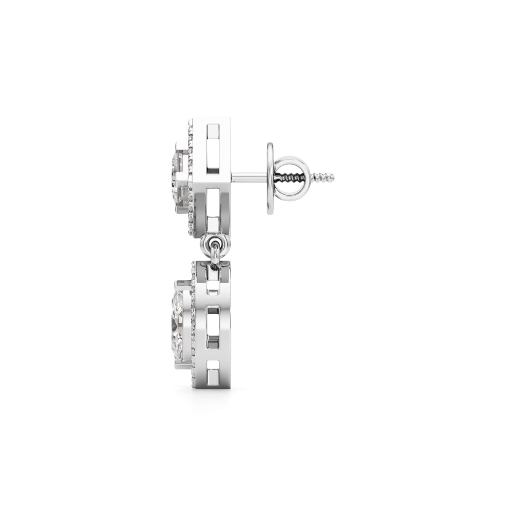 1.25Ct Marquise Shape Dangles Earrings