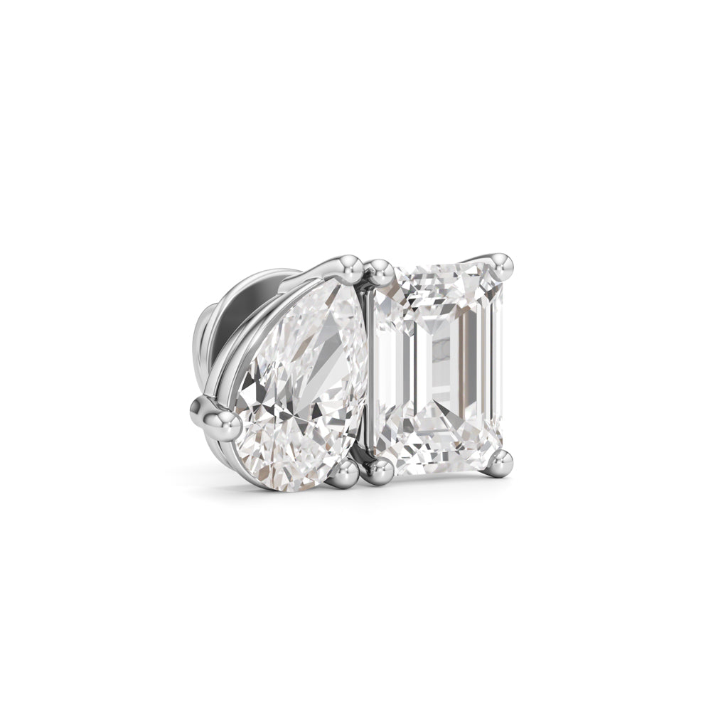 4.5Ct Emerald Shape,,Solitaire Studs Earrings