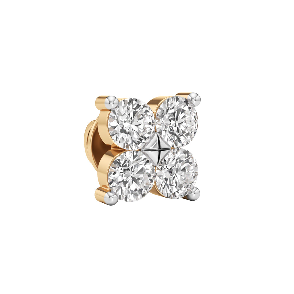 0.75Ct Round Shape Fancy Studs Earrings