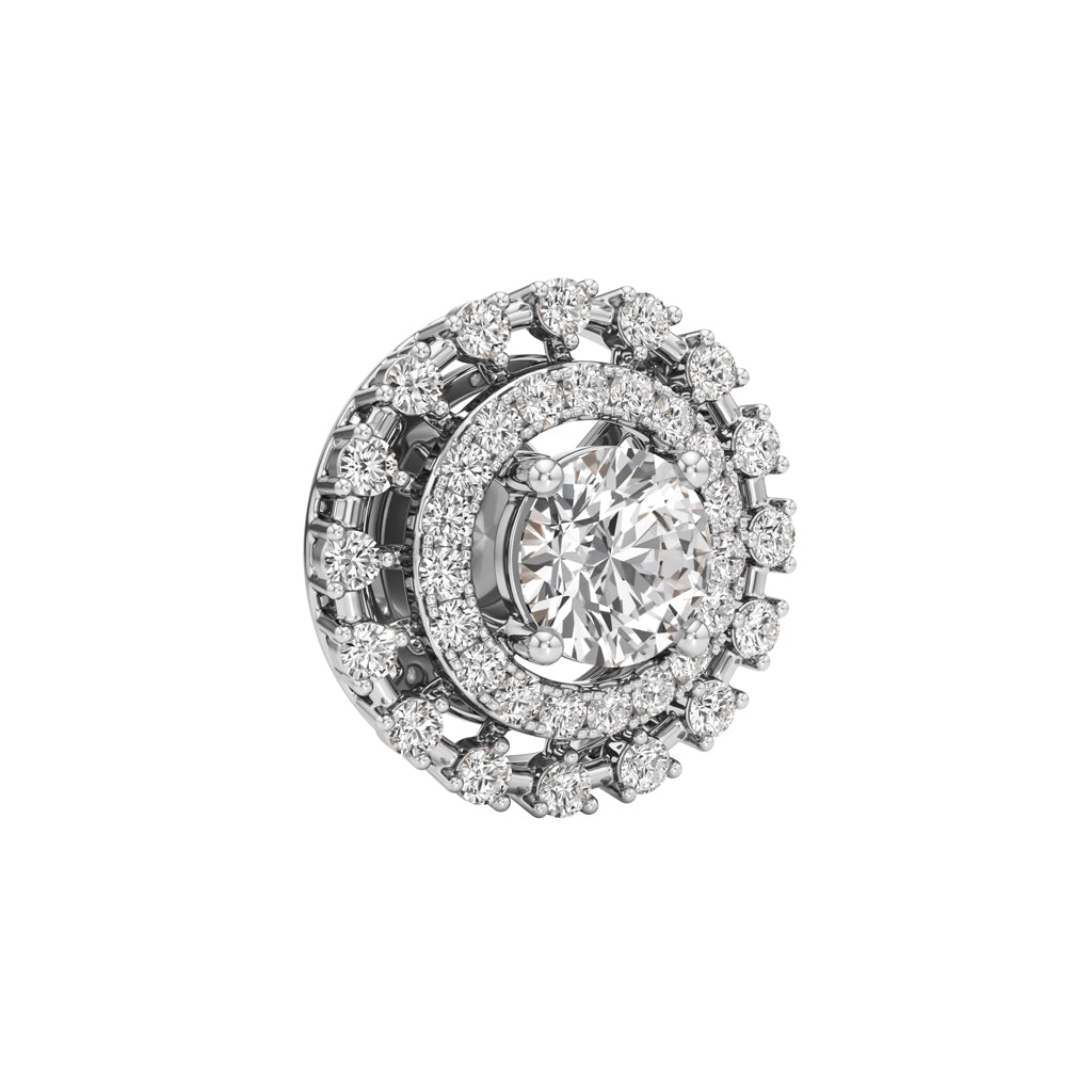 2.25Ct Round Shape,,Halo Studs Earrings