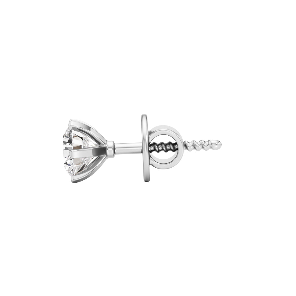 1Ct Round Shape Solitaire Studs Earrings