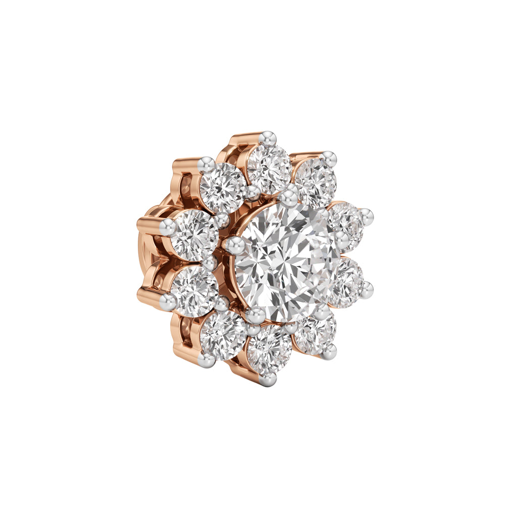 2.5Ct Round Shape Halo Studs Earrings