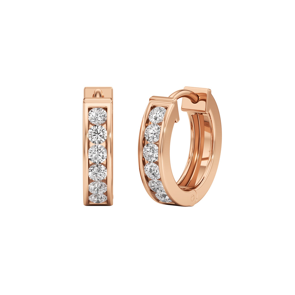 0.5Ct Round Shape Hoops Earrings