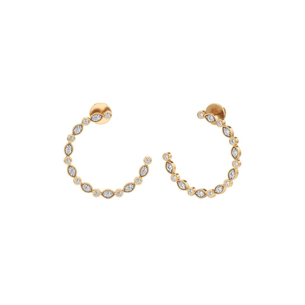0.75Ct Round Shape Fancy Studs Earrings