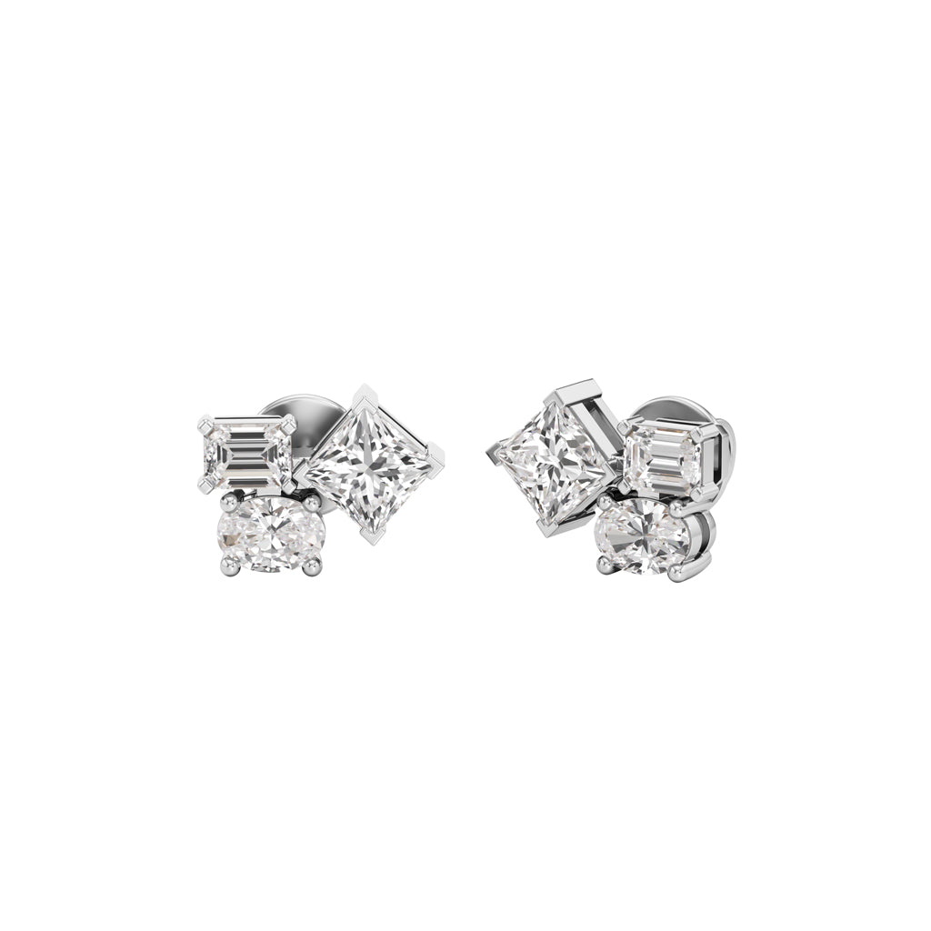 2Ct Oval Shape Fancy Studs Earrings