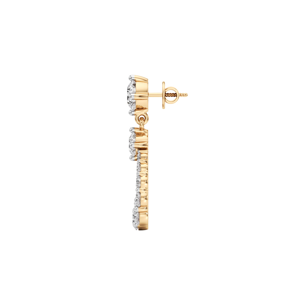 3Ct Round Shape Dangles Earrings