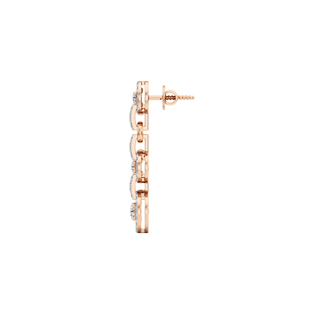 1.00Ct Round Shape Dangles Earrings