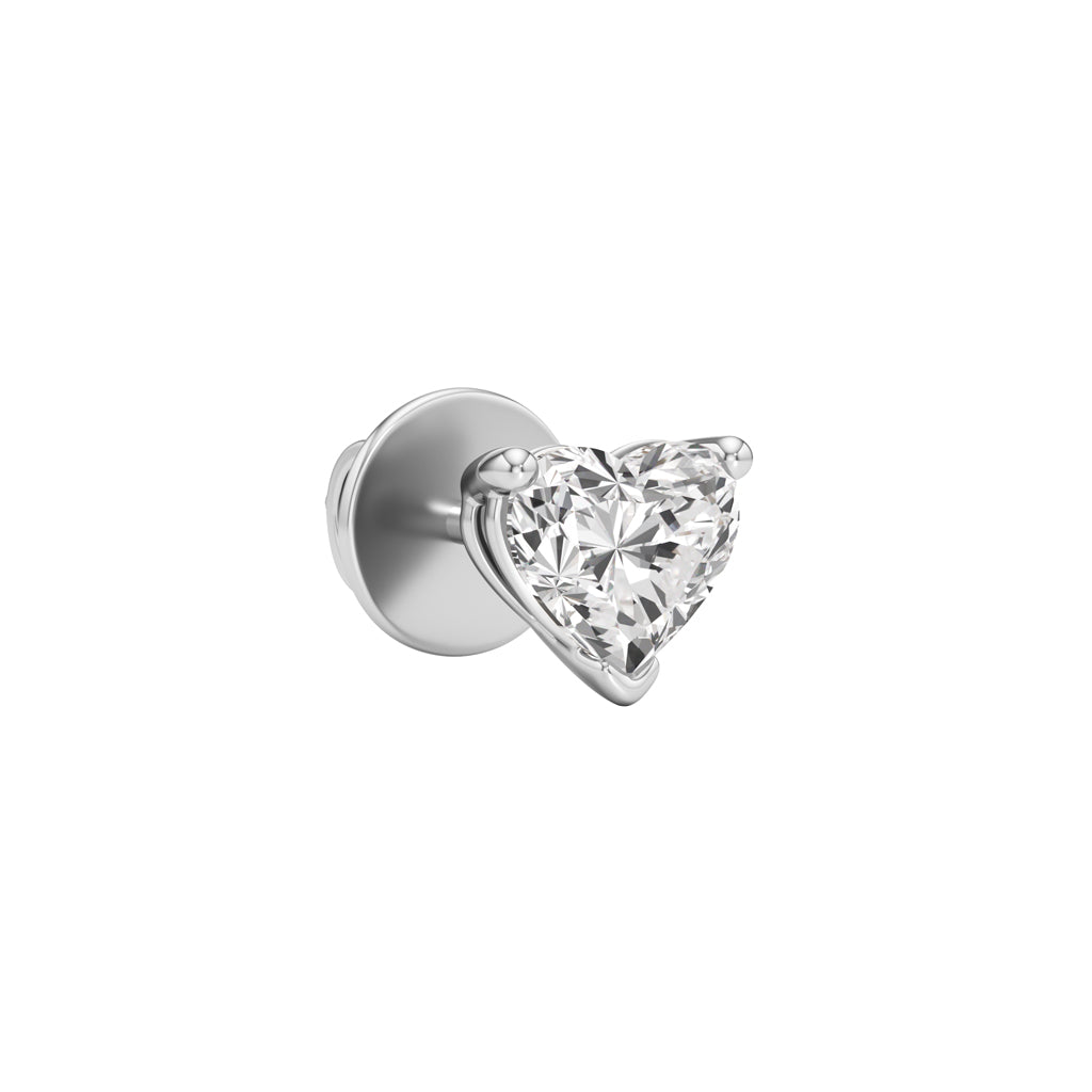 1.00Ct Heart Shape Solitaire Studs Earrings