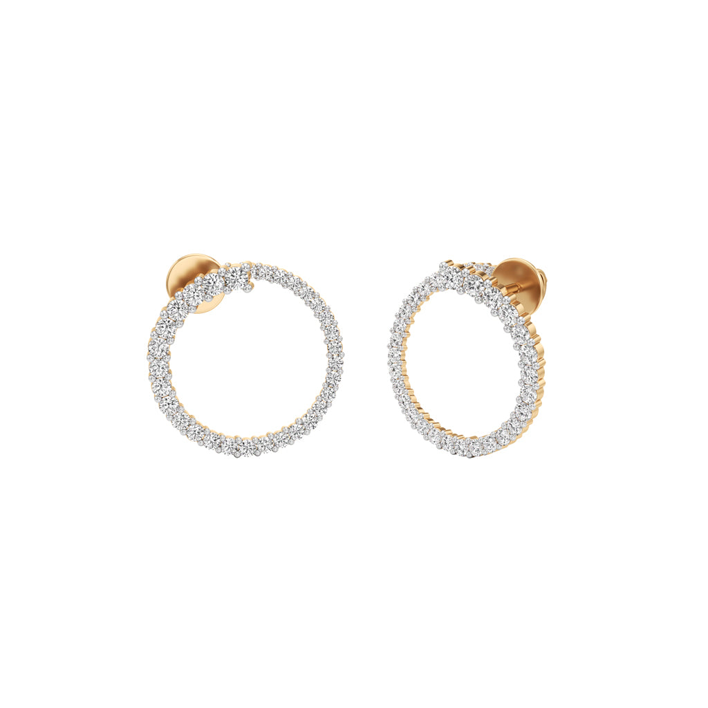 1.00Ct Round Shape Hoops Earrings